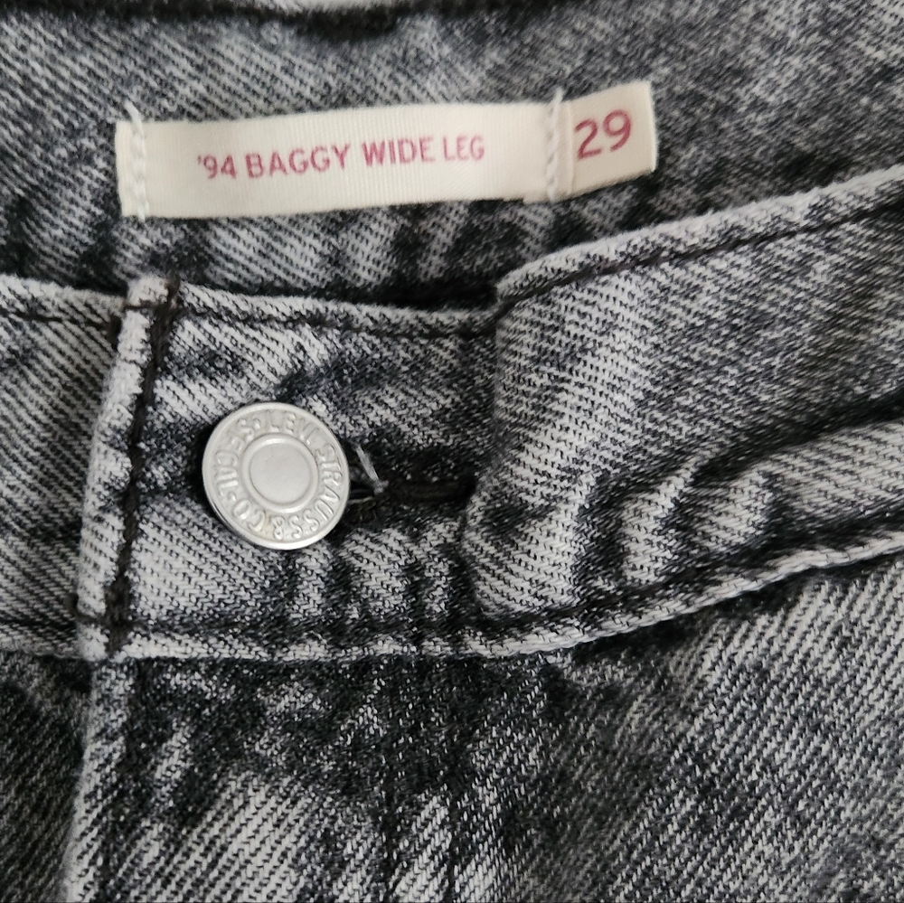 Levi's 94 Baggy Wide Leg Relaxed Fit Gray Women's Jeans - Picture 5 of 8